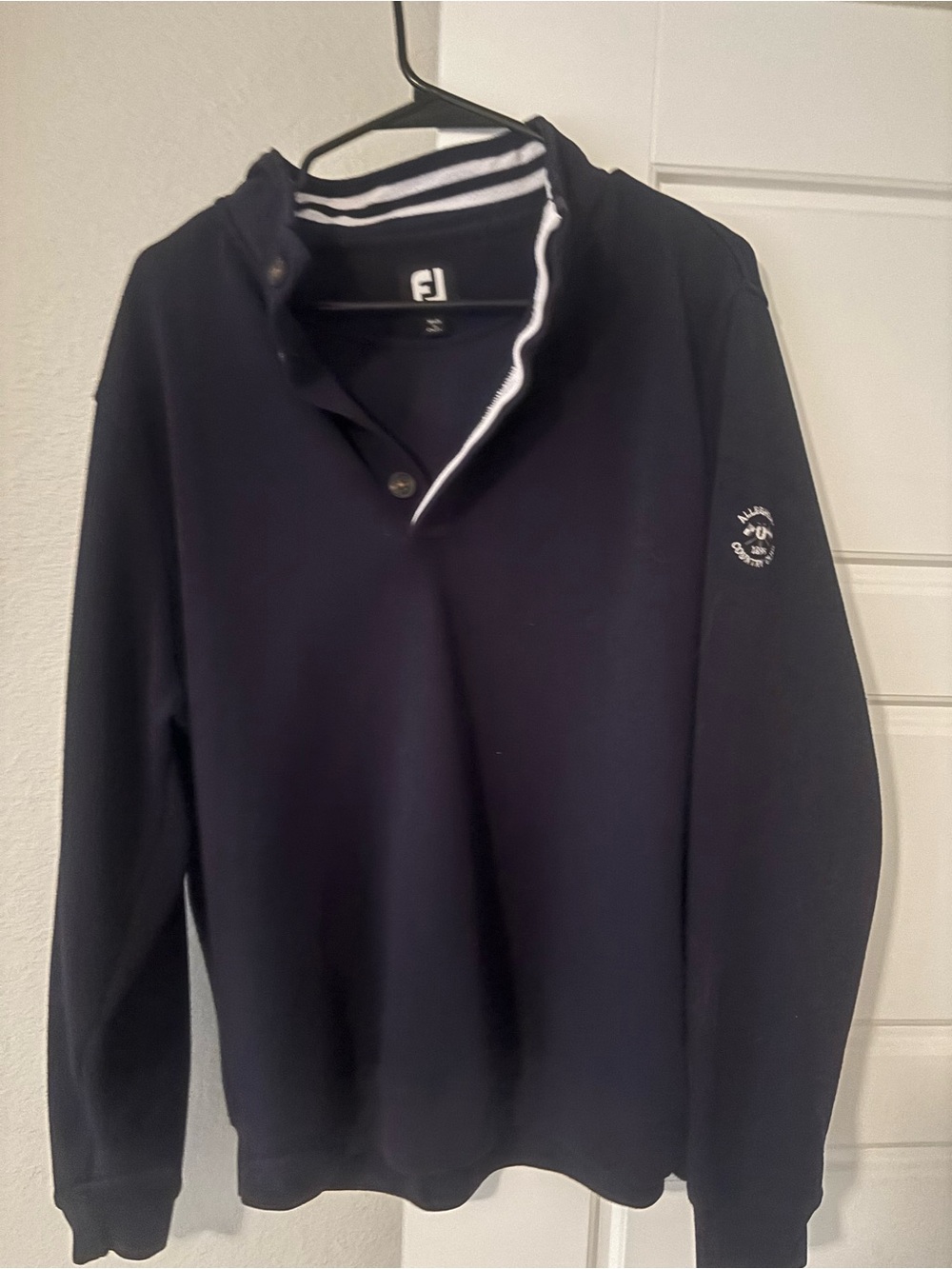 FootJoy Allegheny Country Club (PA) Navy Quarter‑Button Men's XL Golf Sweater